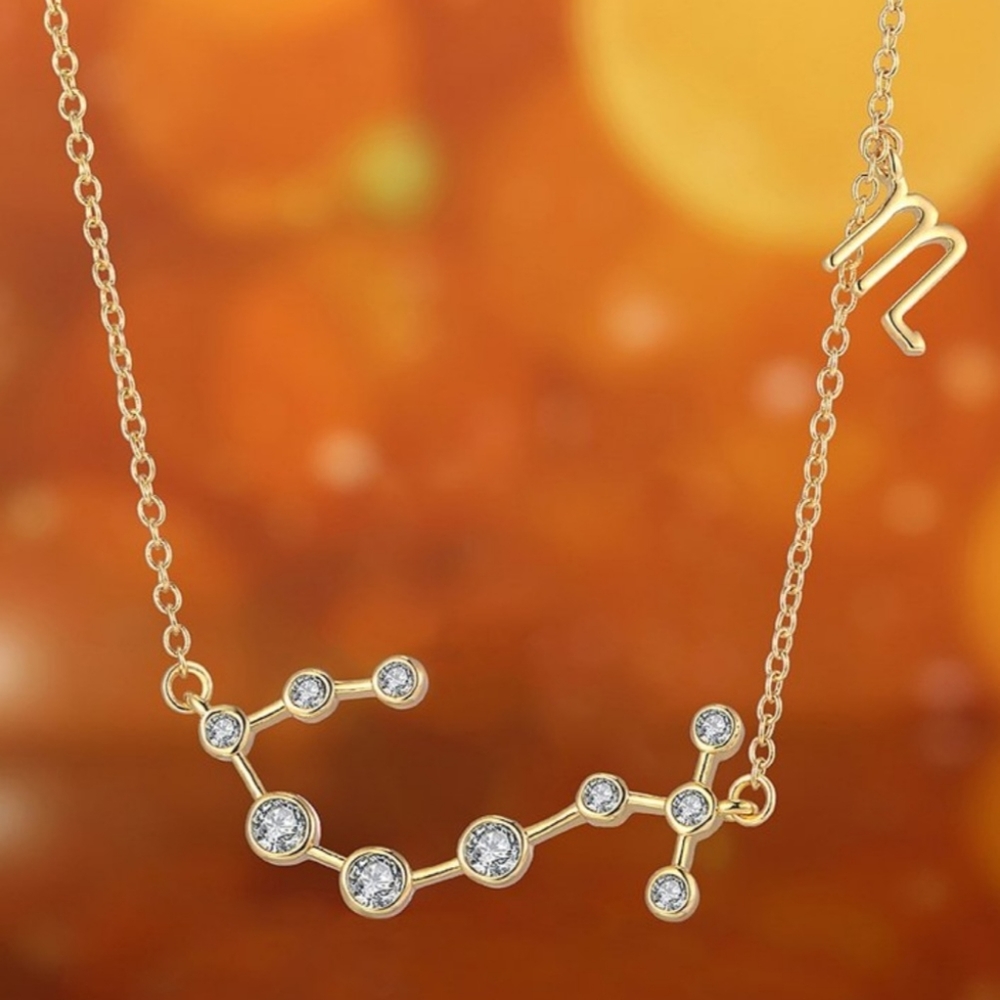 Crystal & 18K Gold-plated Scorpio Necklace
